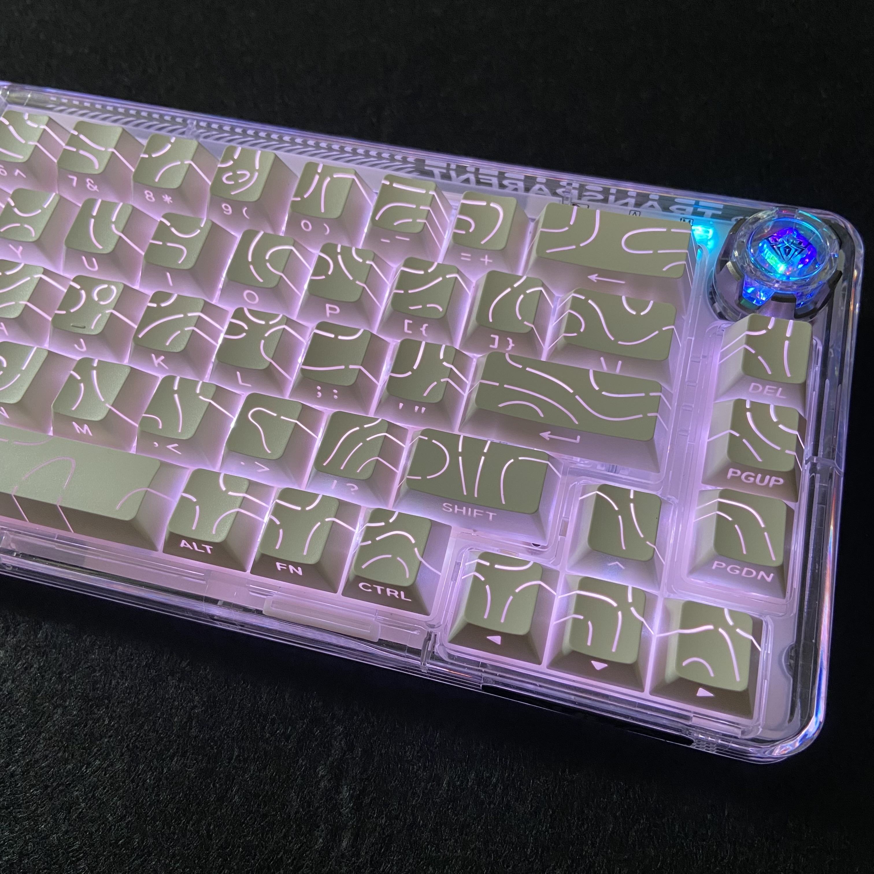 Tippet Line - Contour Lines Translucent Keycaps Side Engraving