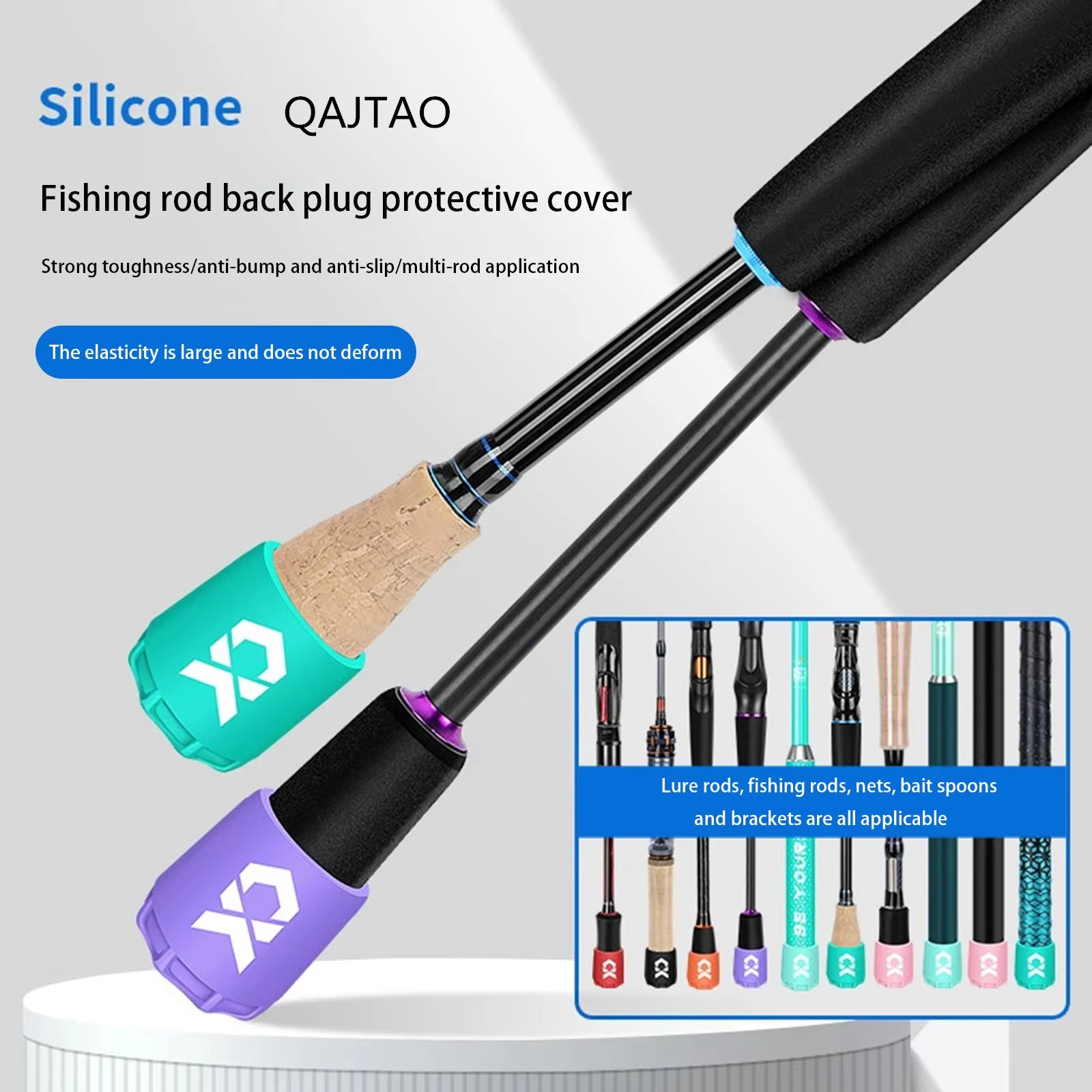 Fishing Line Box - Silicone Fishing Rod End Cap Protector