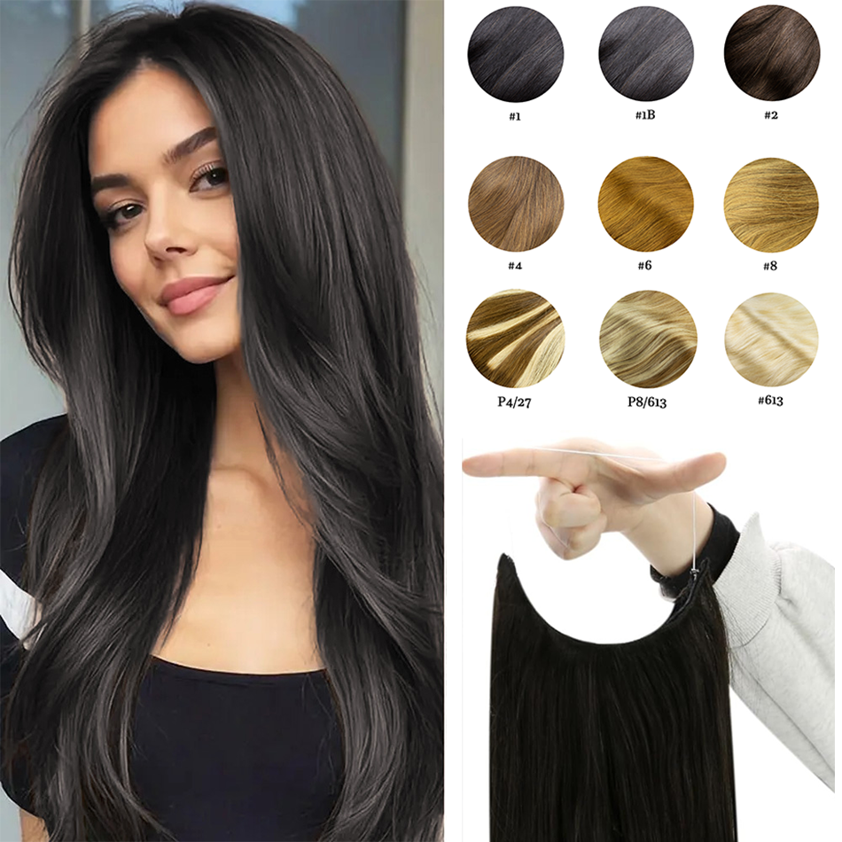Tippet Line - Straight Fish Line Human Hair Extensions