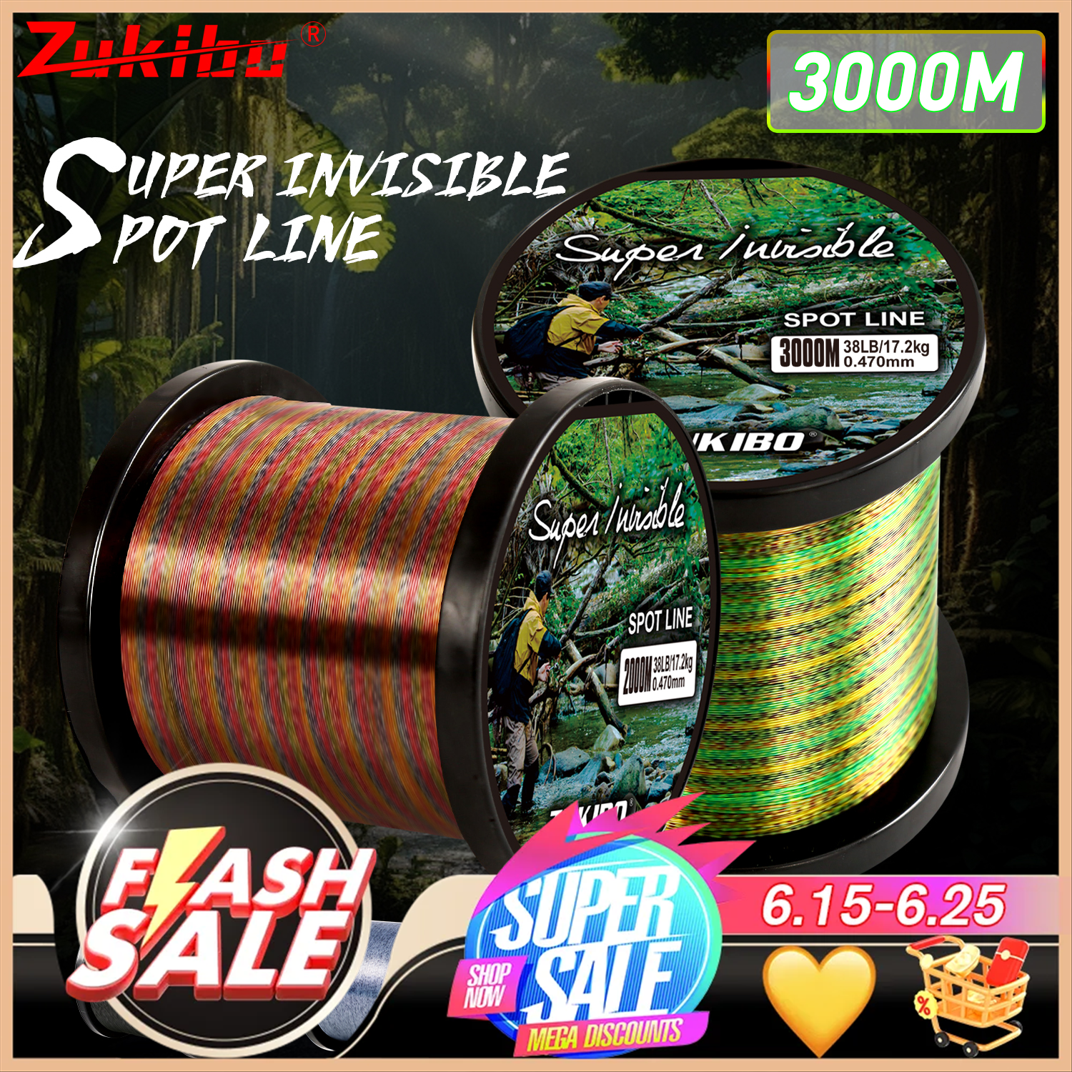 Copolymer Line - ZUKIBO 2000m 1000m 500m Invisible Fishing