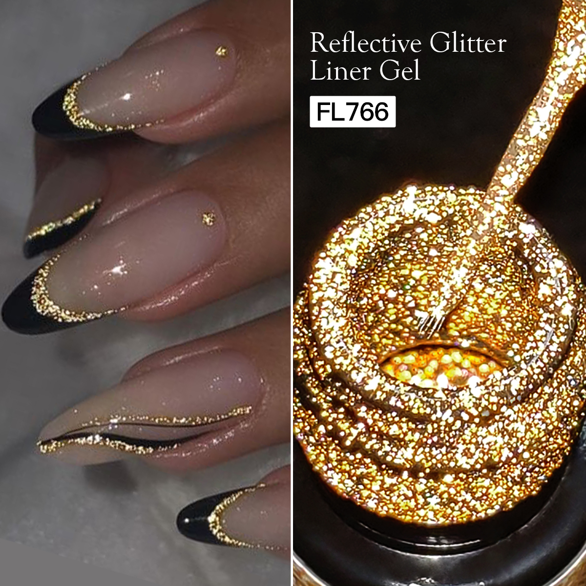 Copolymer Line - Gold Silver Reflective Glitter Liner Gel