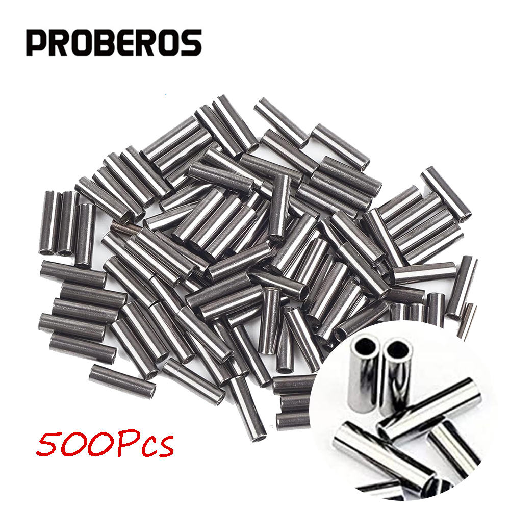 Monofilament Line - 500Pcs Fishing Single Barrel Crimping Sleeves
