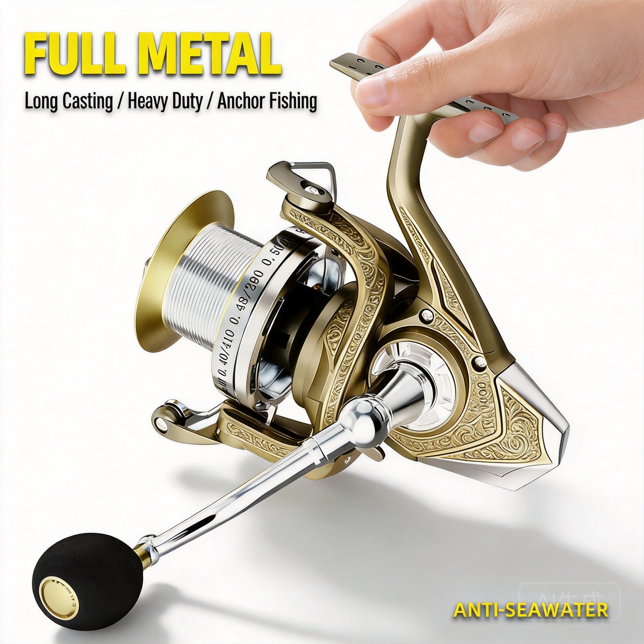 Ice Fishing Line - Full Metal Long Cast Spinning Reel