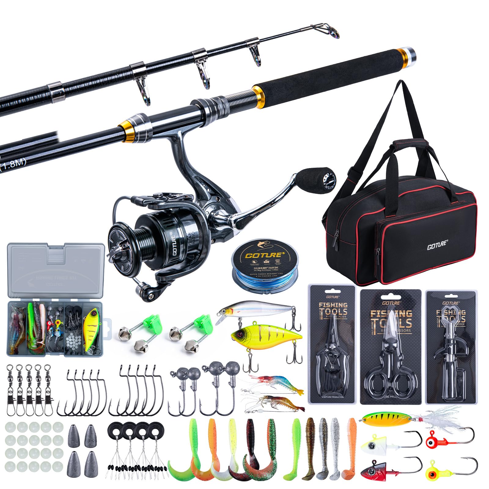 Fishing Line Spooler - Goture Fishing Telescopic Rod and Reel