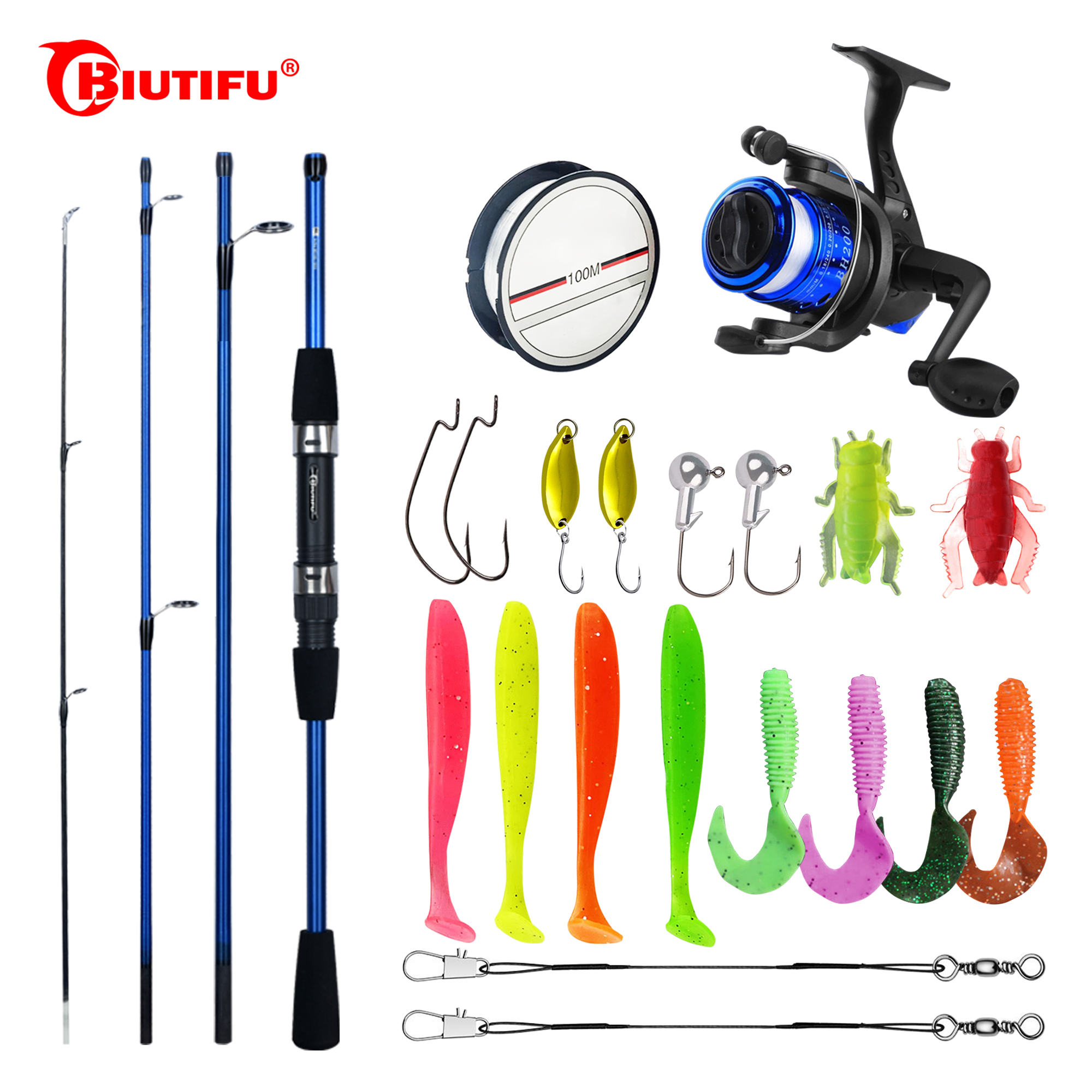 Freshwater Line - BIUTIFU Spinning Fishing Rod Set 1.8/2.1m