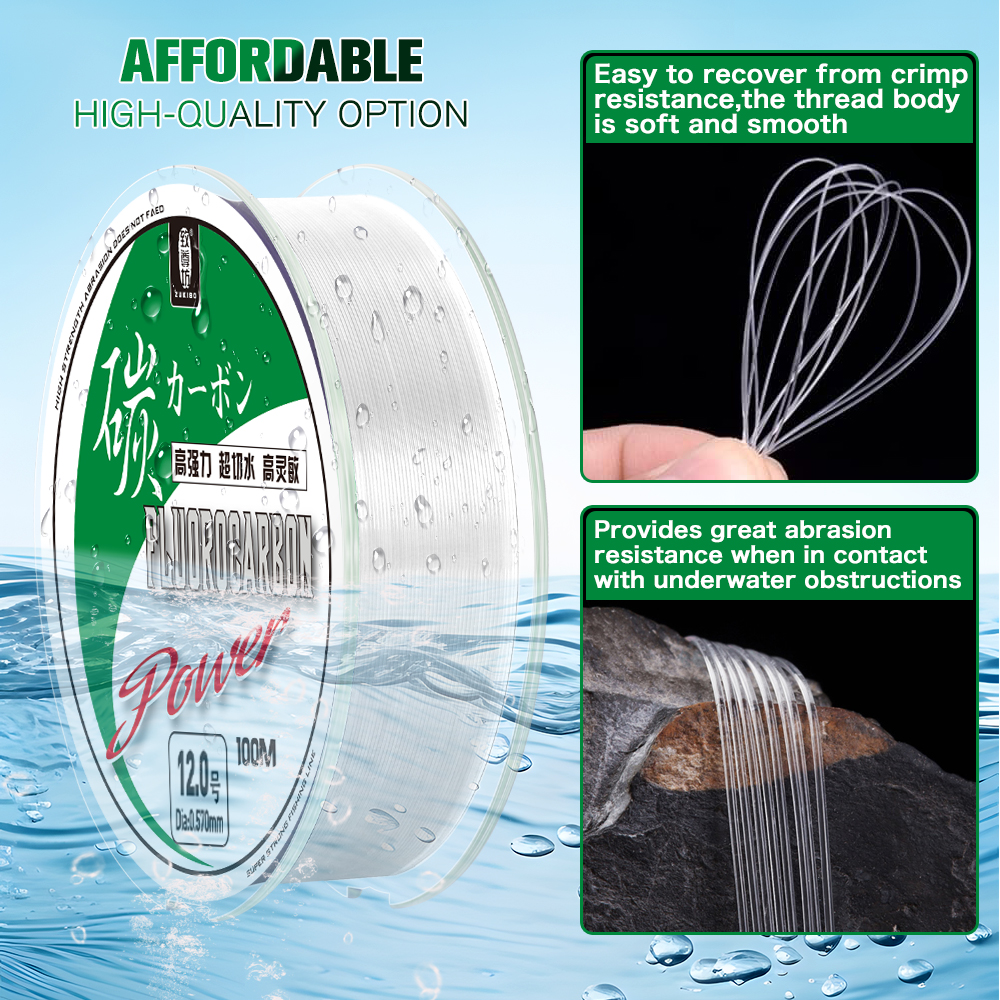 ZUKIBO 50m 100m 100% Fluorocar - Fluorocarbon Line 评论和价格