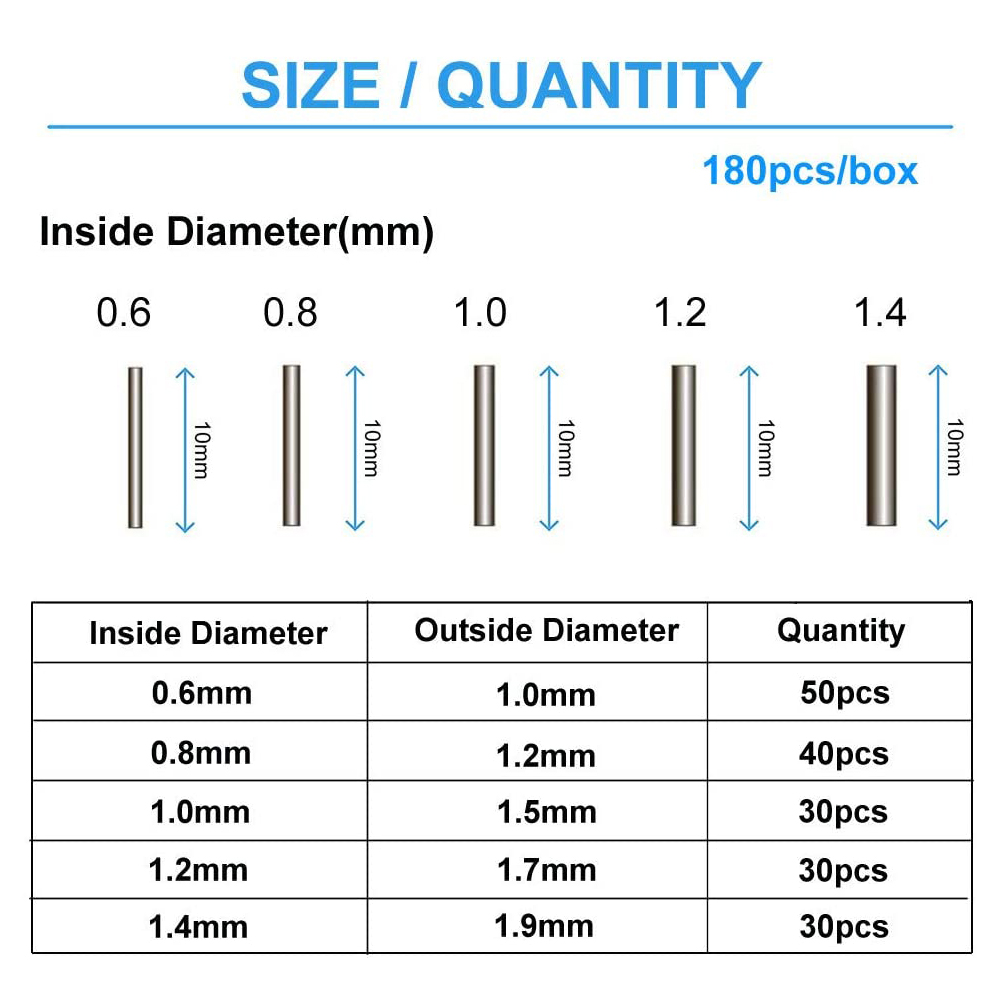 180Pcs/Box 0.6mm-1.4mm Copper  - Fishing Line Box 评论和价格