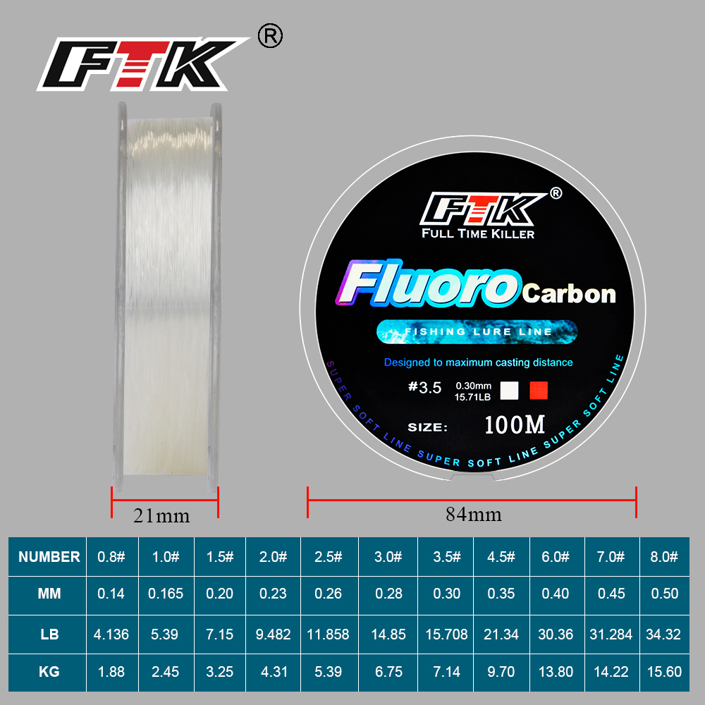 FTK 100M Fluorocarbon Fishing  - Fluorocarbon Line 评论和价格