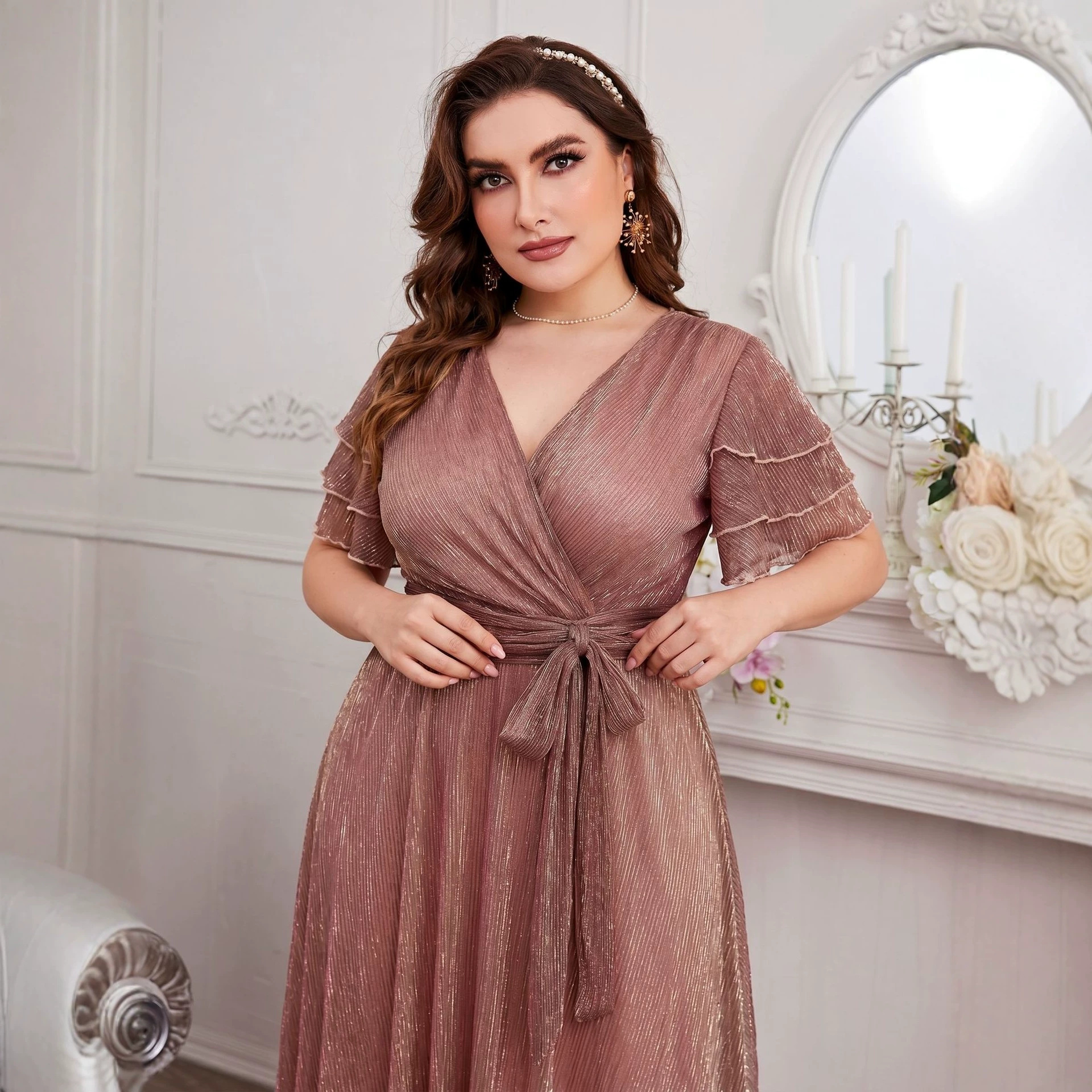 Luxury Curvy Blush Gold Glitte - Fly Line 评论和价格