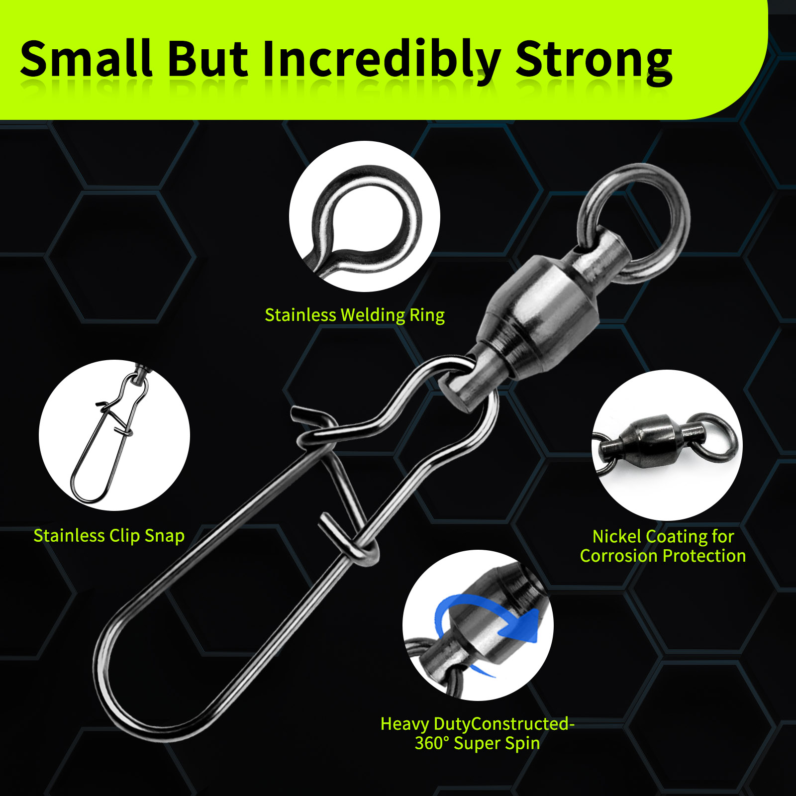 9KM 10PCS Ball Bearing Swivel  - Saltwater Line 评论和价格