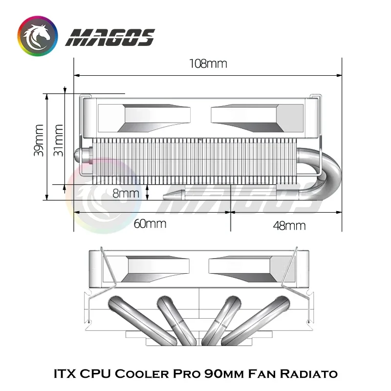 ITX CPU Cooler Pro 90mm Fan Ra - Fly Line 评论和价格