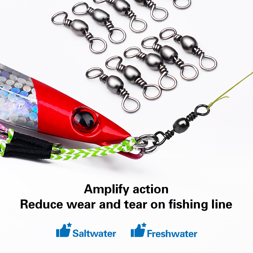 100Pcs Fishing Swivels Connect - Saltwater Line 评论和价格