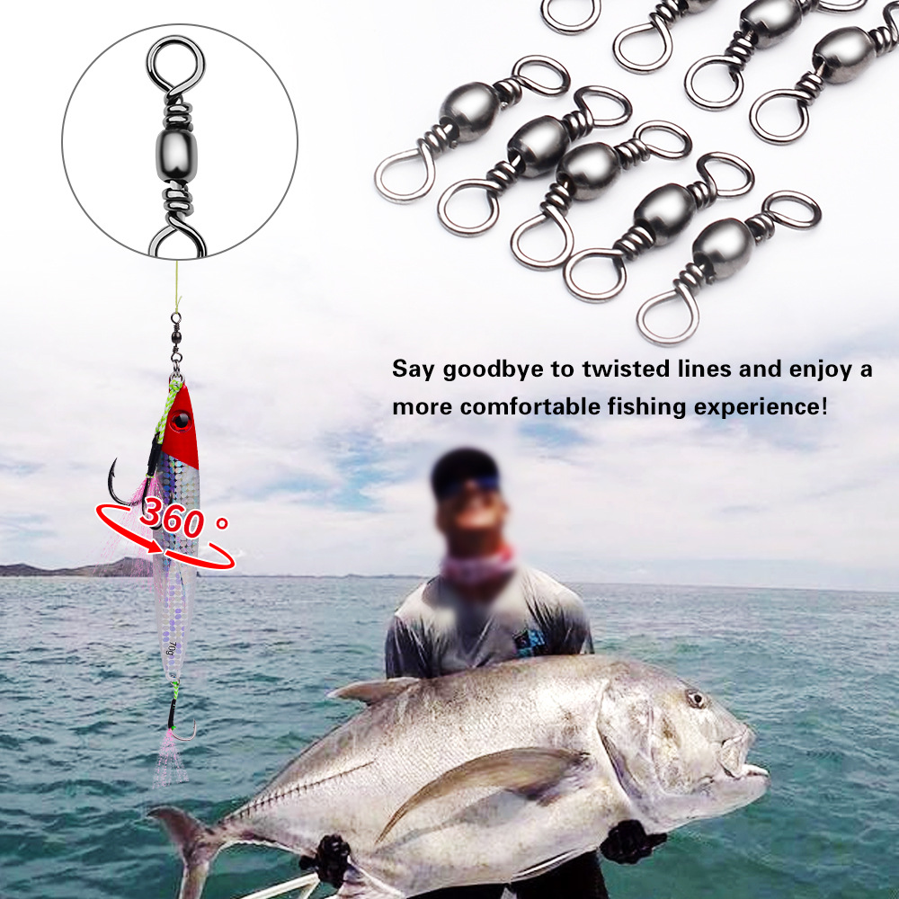 100Pcs Fishing Swivels Connect - Saltwater Line 评论和价格