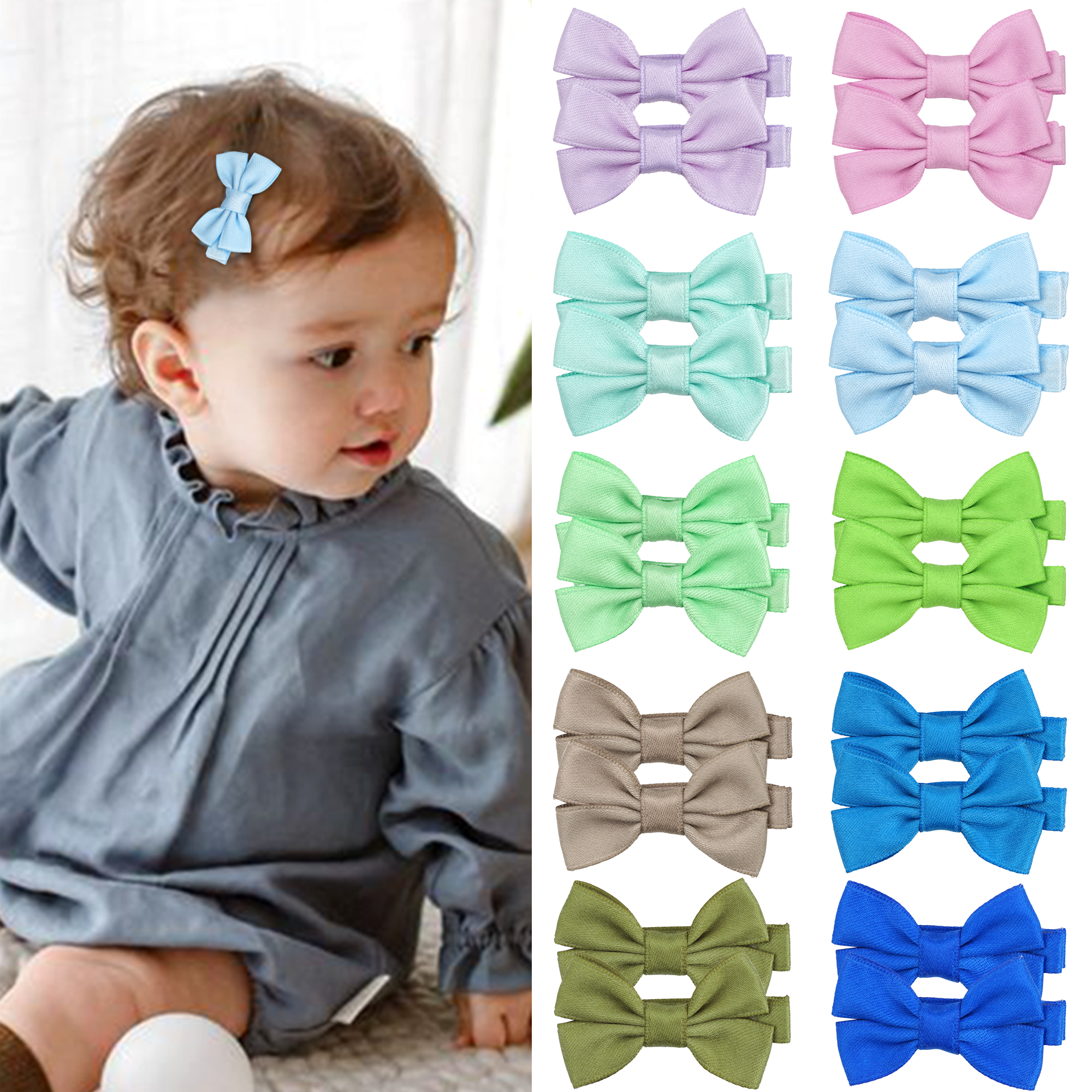 12/20 Pcs 2Inch Baby Hair Bows - Tippet Line 评论和价格
