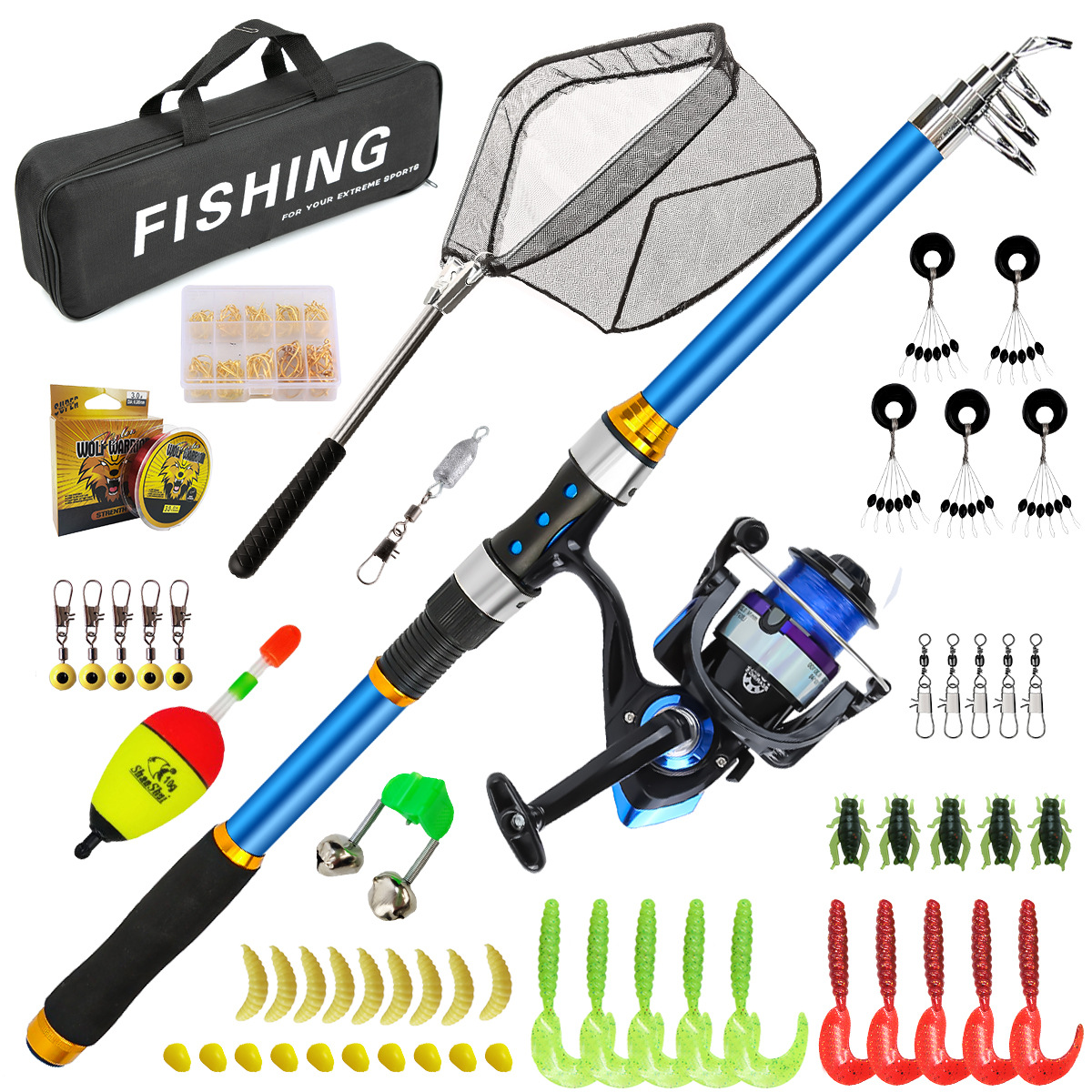 2.1-3.6M Telescopic Glass Fibe - Fishing Line Spooler 评论和价格