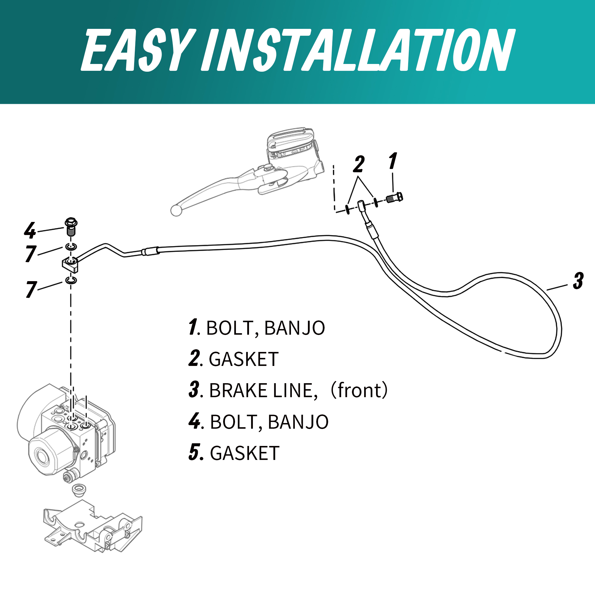 Upper Front Brake Line Oil Hos - Braided Line 评论和价格