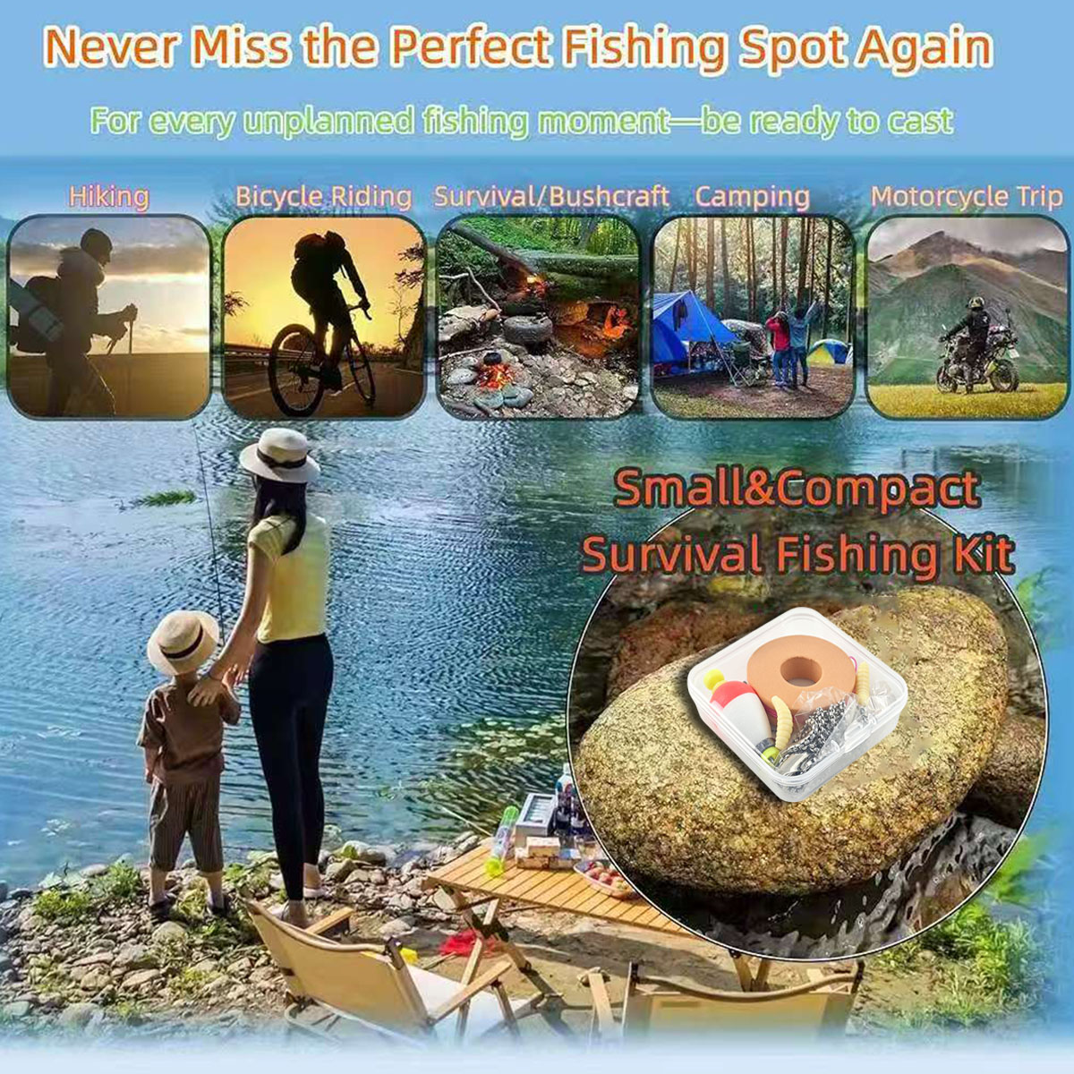 Portable Emergency Fishing Gea - Fishing Line Box 评论和价格