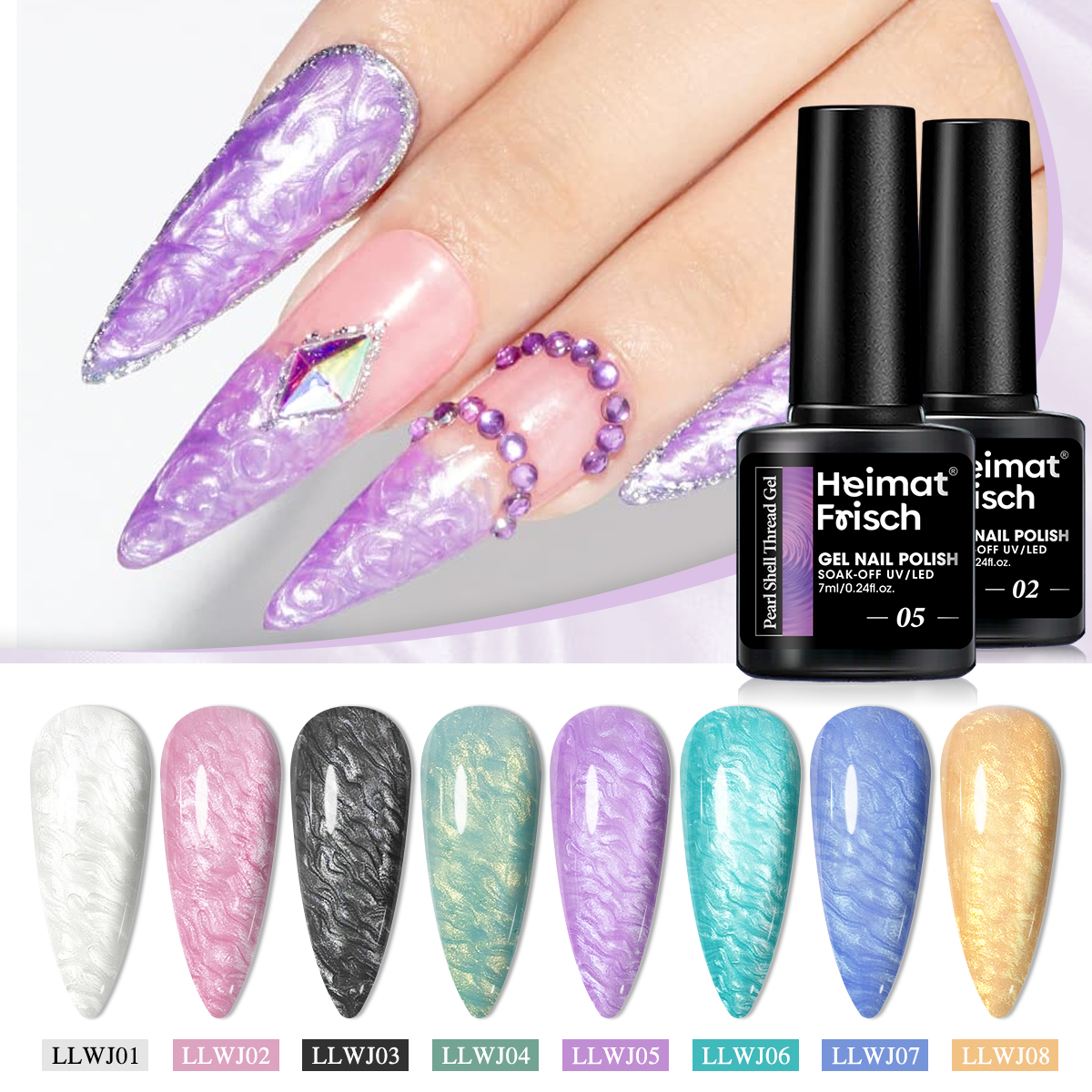 1 piece of shell line gel nail - Copolymer Line 评论和价格