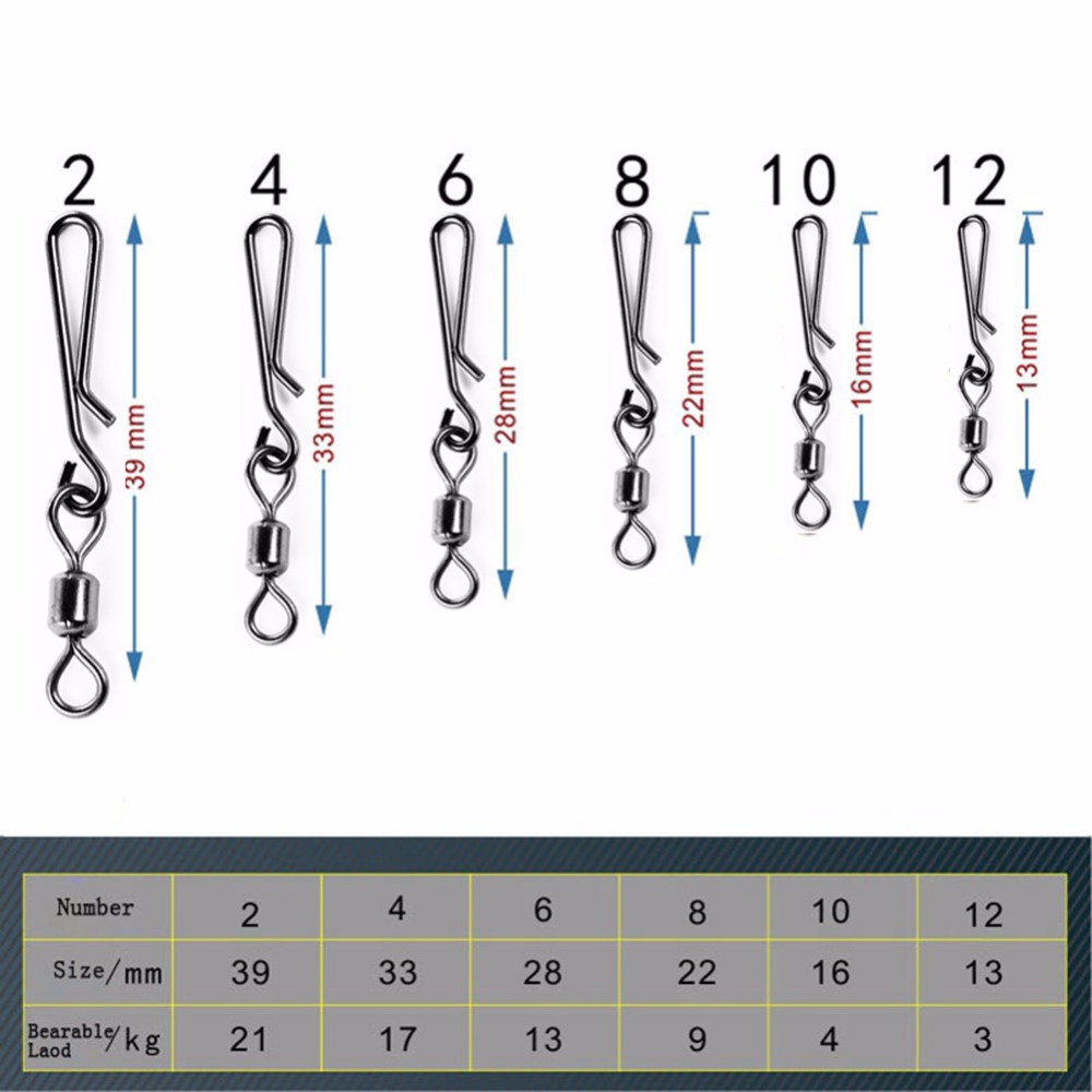 50pcs Box Rolling Swivel With  - Fishing Line Box 评论和价格